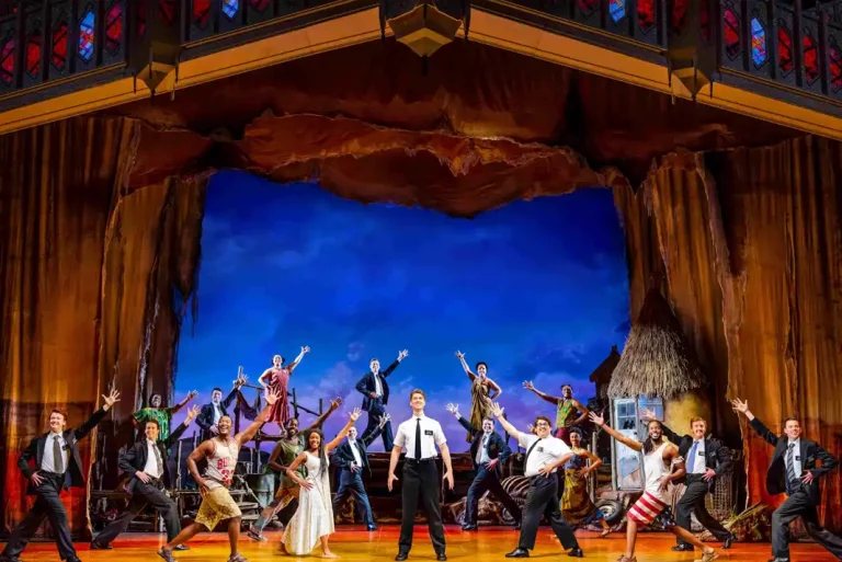 Photo of Book of Mormon musical on the stage