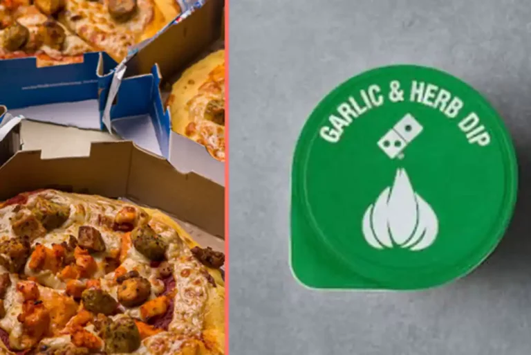 A dominos dip and pizza