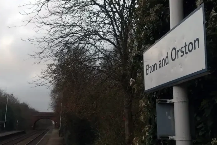 Elton and Orston station sign