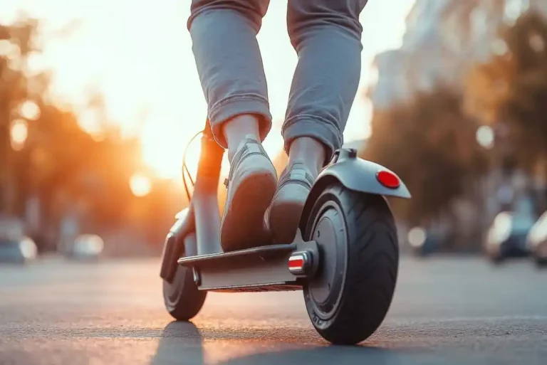 A picture of a person on an e-scooter