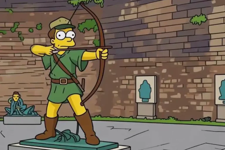 Robin Hood in the style of The Simpsons