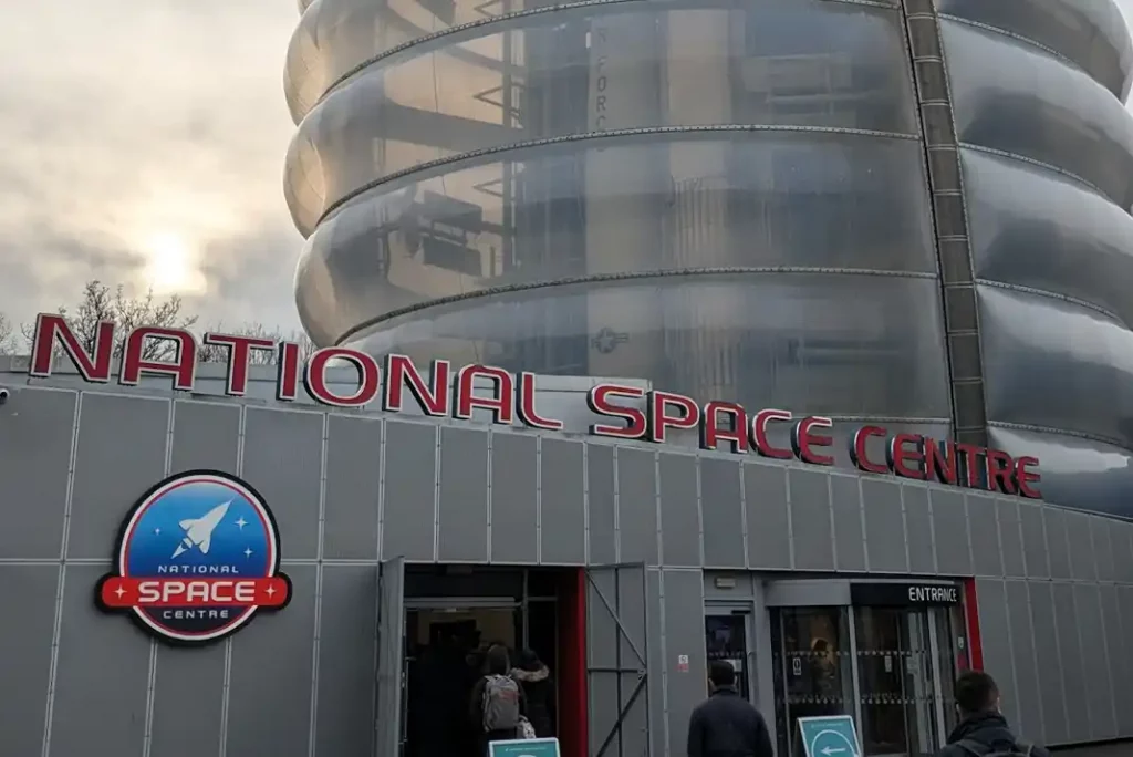 A picture taken outside of the National Space Centre in Leicester