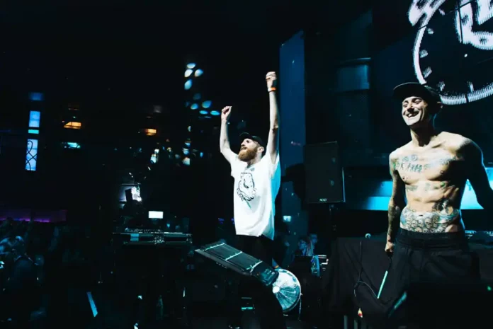 Energetic performance at a nightclub.