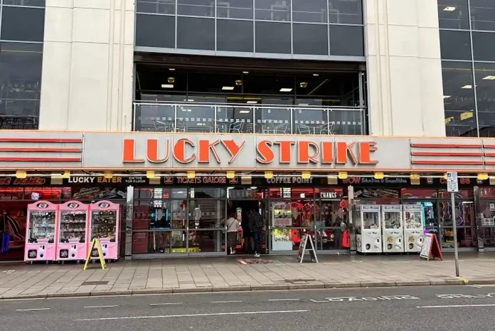 luckystrike Amusement arcade with bright signage
