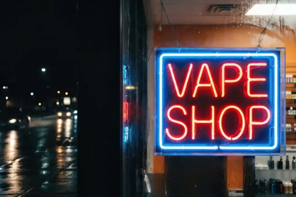 Neon sign for vape shop