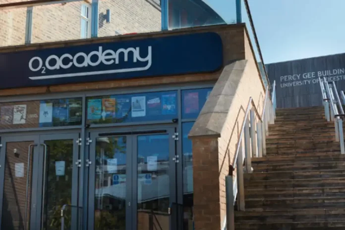 Entrance of O2 Academy building in Leicester