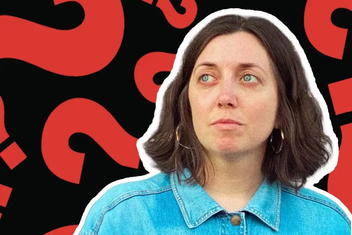 Person with questioning expression and background