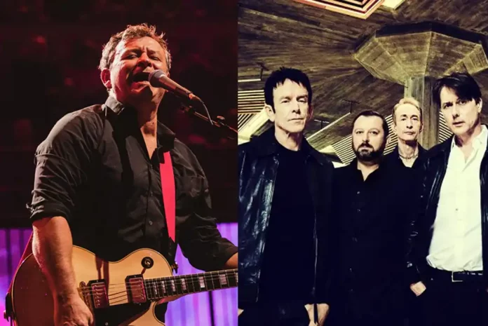 Two bands performing on stage.