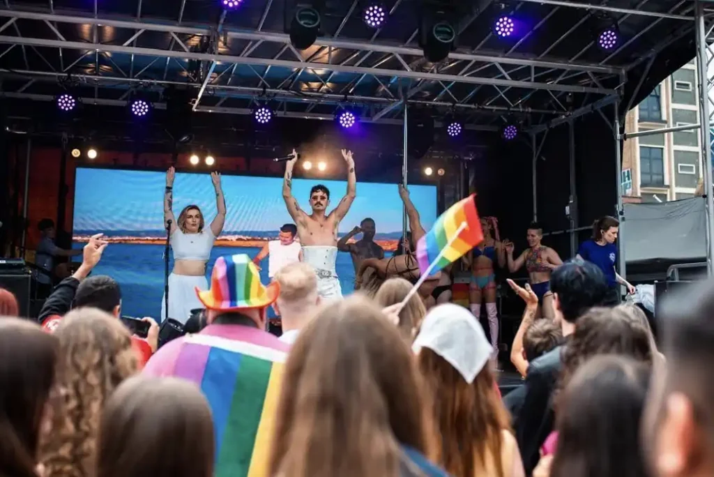 Lively performance at Pride event.